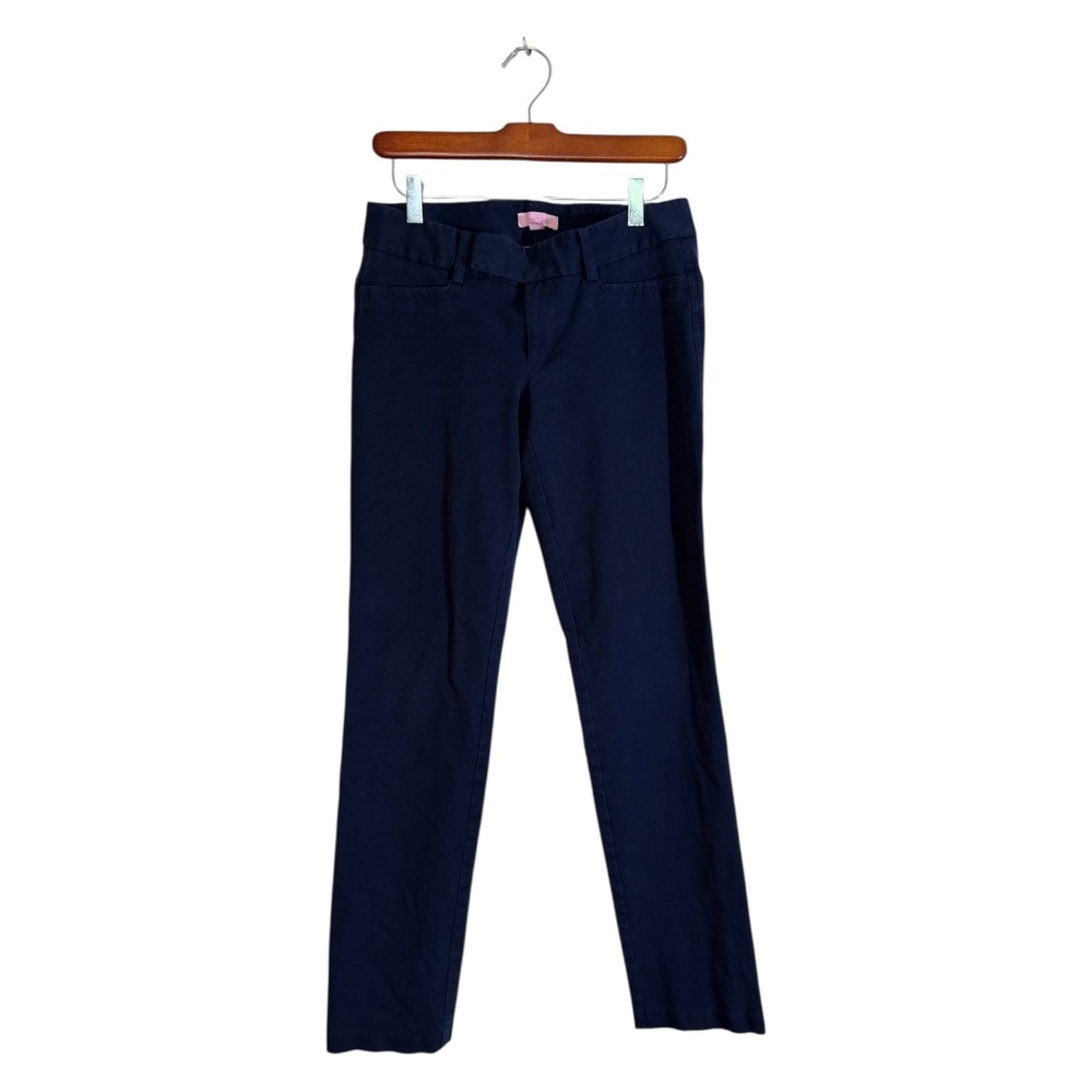 Lilly Pulitzer Chinos Womens 4 Navy Blue Slim Fit Stretch Preppy Casual